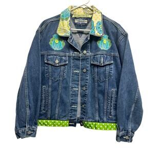 Y2K Vintage BUMS Jean Denim Jacket Custom Design by Dee ADORABLE‎ Festival